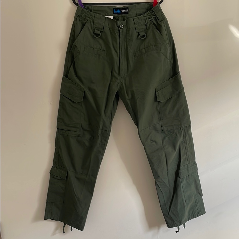 Olive Green Cargo Pants with Rugged Fabric